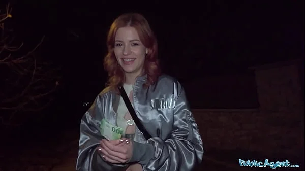 Public Agent Ginger haired babe squirts all over my cock
