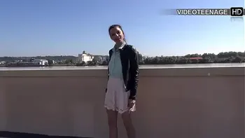 Lovely 19 years Justine does her first anal casting