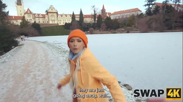 SWAP4K. A Sunday walk ended up as having a hot girl with in our bed, it was her first threesome