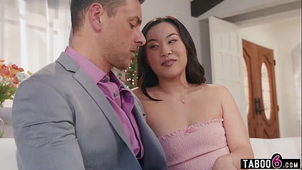 Asian teen babysitter squirts on husbands big cock when he fucked her