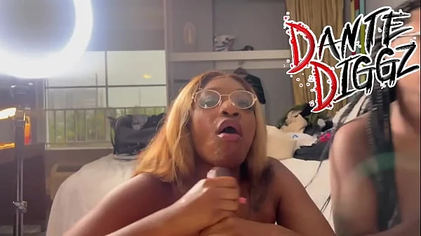 2 Ebony Baddies Have A Dick Sucking Contest On Each Other Boy Friends