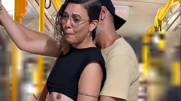 Slutty Student Gets Cumshot in Public on the Bus