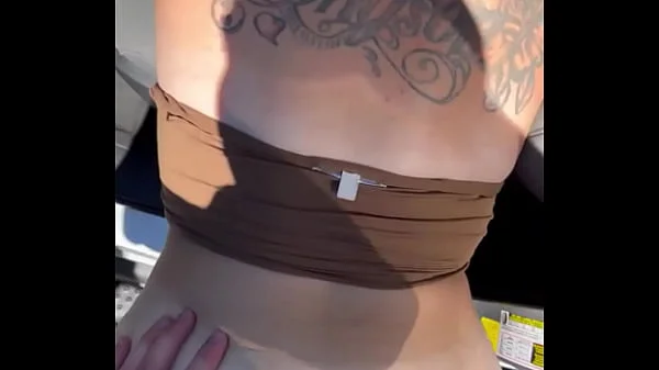 Blonde slut takes a huge facial after getting fucked in public