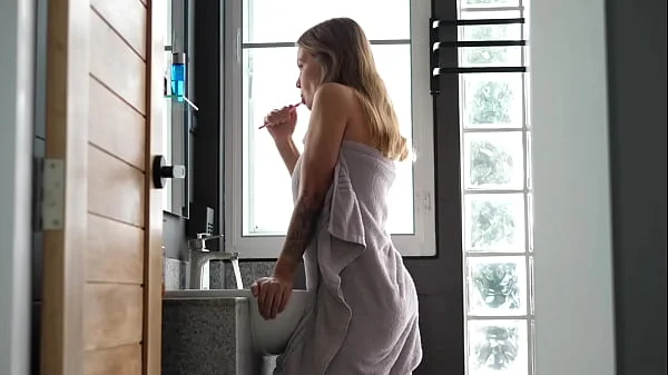 Morning sex in the bathroom after a shower real homemade ️