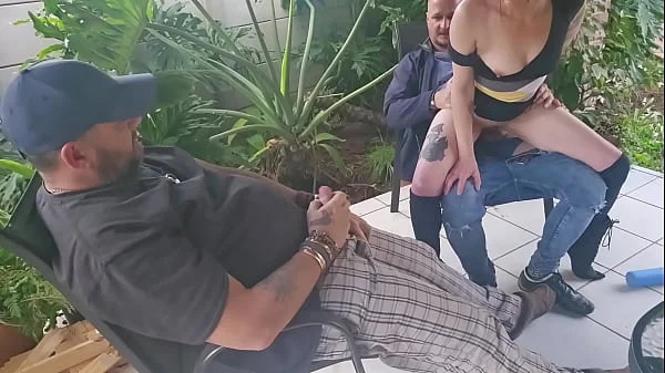 Cuckold Friend fucking my wife while i jerk of and cum on them fucking