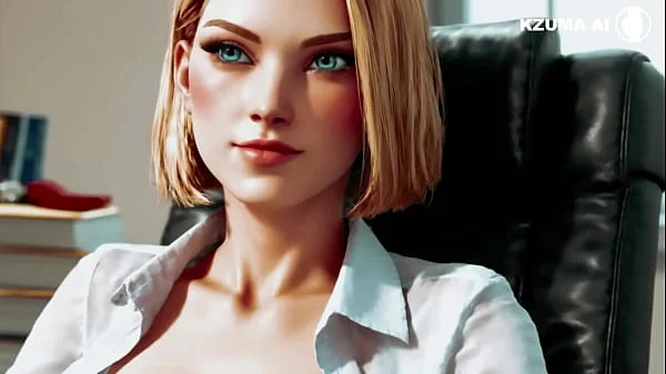 Androide 18, linda gostosa, peitos grandes (AI Gerou, Generated IA)