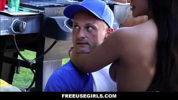 FreeUseGirls - Freeuse Big Tits Black Teen Stepdaughter Used By Stepdad During Family Barbeque - Lily Starfire, Dorian Del Isla