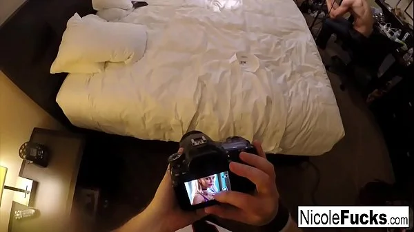 Hot Nicole shoots with a hot stud while playing on social media