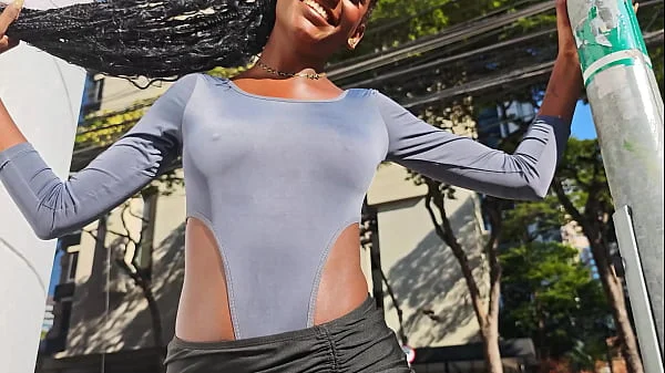 Jenny Pretinha, 20 years Brazilian tall ebony beauty with perfect breasts, gives her ass on the street for 10usd (DAP, Anal, 2on1, big cock, streetworker) OB532