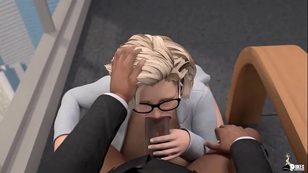 Busty Jewish Secretary sucks and fucks her black boss