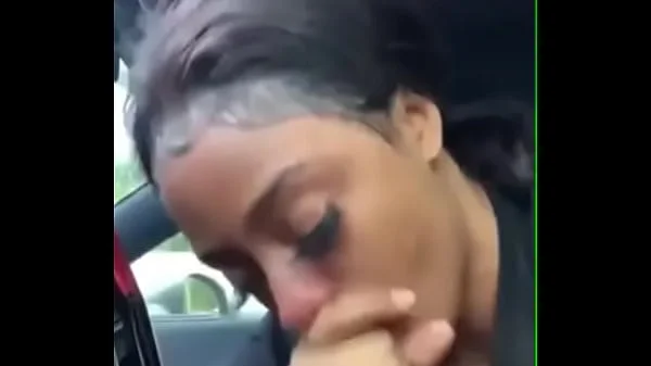 Black sister sucking bbc in car