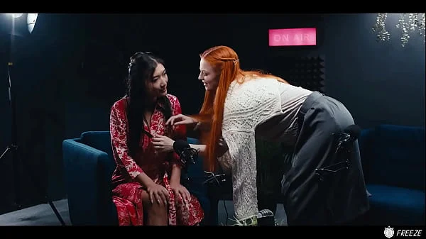 Lesbian Redhead Freezes Time And Makes Asian Babe Her Sex Slave - Lezdom Hardcore Sex