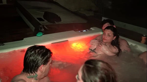 Jacuzzi Orgy! Hot Foursome with Yael Stc, Keila Bassi, and El Nono - Knock Knock Club