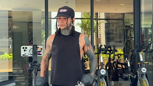 A sweaty, strong guy at the gym asks a neighbor in the building to smell his cock so he can fuck her later.