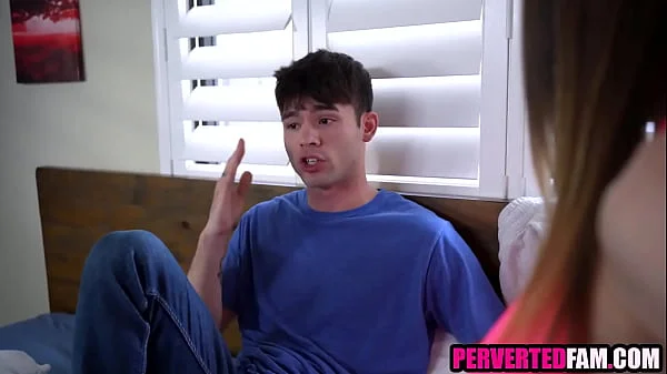 Young stepmom taking care of inexperienced stepson