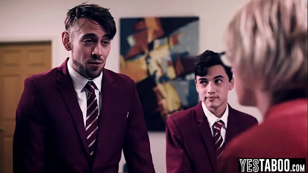 Horny students gangbang huge tits BBW mature teacher in classroom