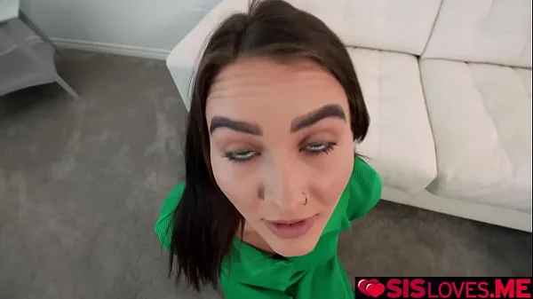 Stepsister Veronica Church needs special attention from her stepbrother so she makes him fuck her throat