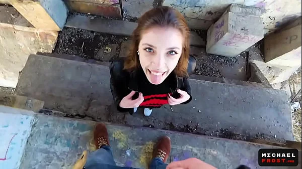 Risky Amateur Public Blowjob and Cum Walk on Natural Tits - POV