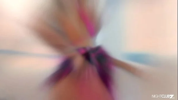 Big load of cum landing on a busty blonde's tits