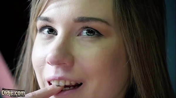 Sweet sexy teen caught fingering her pussy by grandpa and he fucks her tight pussy after a nice deepthroat blowjob
