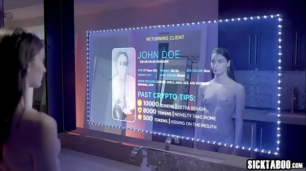 Sexy robot teen gave her body and ass to the client