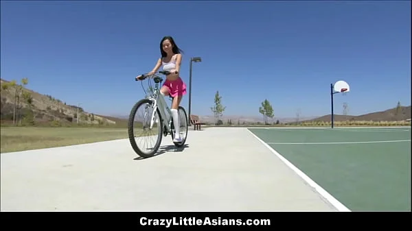 Tiny Young Asian Teen StepSisters Threesome With White Guy Stranger With Bike