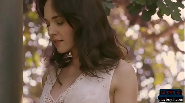 German MILF beauty with firm tits outdoor striptease