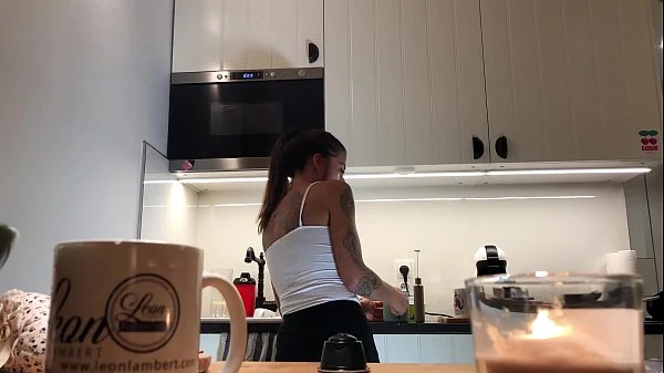 Perfect Pokies on the Kitchen Cam, Braless Sylvia and her Amazing Nipples