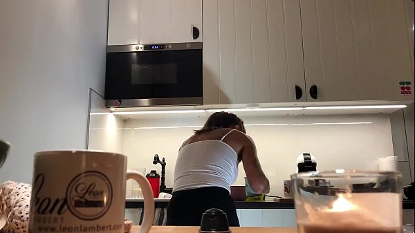 Perfect Pokies on the Kitchen Cam, Braless Sylvia and her Amazing Nipples