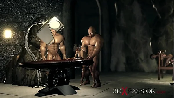 Big monsters fuck girl in the dark dungeon