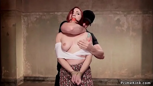 Redhead slut gets clit electro shocked
