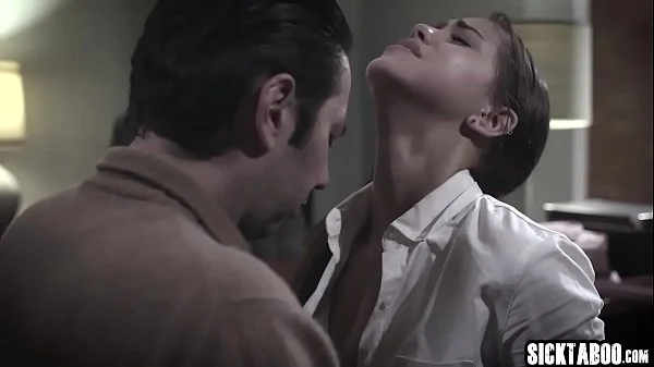 Horny petite brunette teen sucks a perverted guys cock