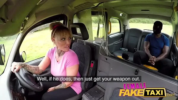 Female Fake Taxi Masked fare fucks hot tattooed Milf with big black cock