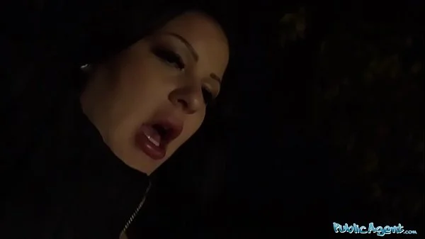 Public Agent Busty Hungarian minx night time public suck and fuck