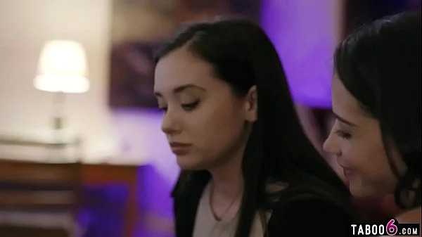 Foster teens in a family taboo 4some with the parents