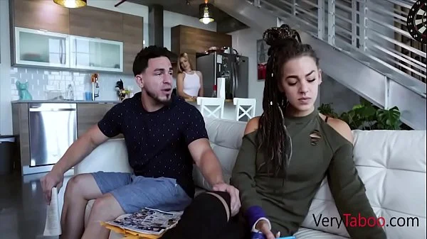 Jealous stepsister fucks me after GF leaves