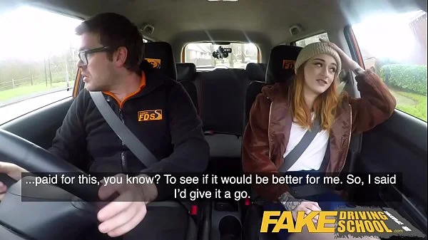 Fake Driving School Slim hot redhead minx fucks better then she drives