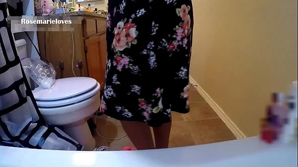 Pathetic needy step son needs help in the bath hand job cum on taboo. HD