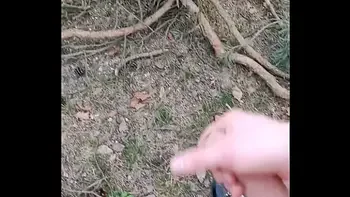 jerking off in forest