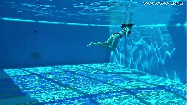 Hot Spanish and Russian teen in the pool naked