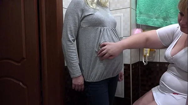 A nurse makes for a pregnant milf milky enema in hairy pussy and massages her vagina. Procedures unexpectedly end in orgasm. Fetish lesbians.