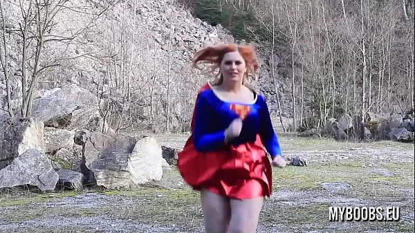Alexsis Faye Busty SuperWoman Cosplay outdoor playing