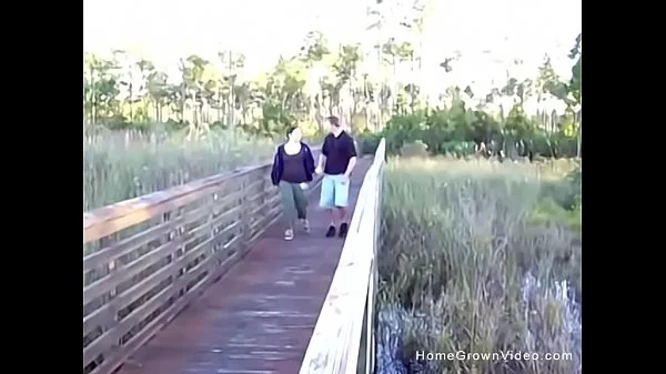 Fucking my chubby wife outside by the lake