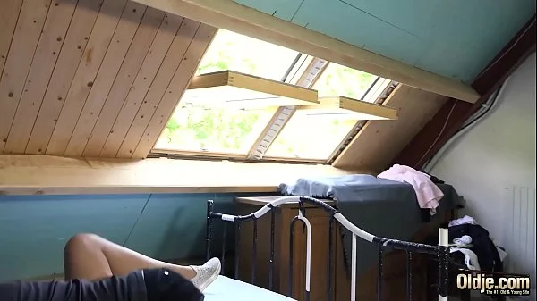 Grandpa fucks tight pussy hardcore blowjob and cumshot in her mouth