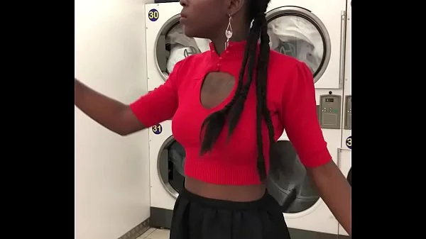Ebony girl picked up in launderette for anal sex