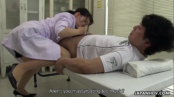 Japanese nurse, Sayaka Aishiro sucks dick while at work, uncensored