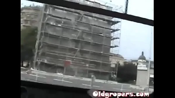 Hot 19 yo brunette groped by old men on the bus!