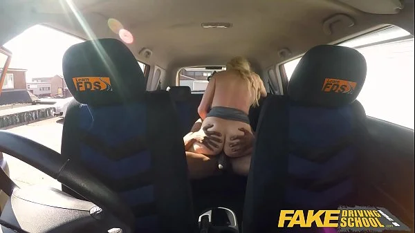 Fake Driving School Big black cock goes deep into Amber Jayne