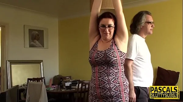 Bound chubby sub milf