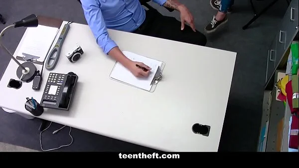 Shoplifting Teen (Jaycee Starr) Gets By Creepy Security Guard